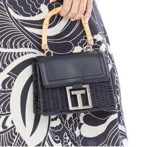 Ted baker Black and Tan Jaylisa rattan Designer Handbag